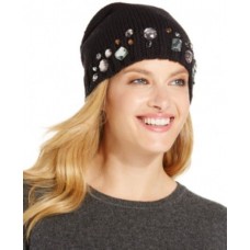 NWT INC International Concepts Jeweled Black Knitted Beanie Mujer&apos;s One Size 888472734926 eb-59652154